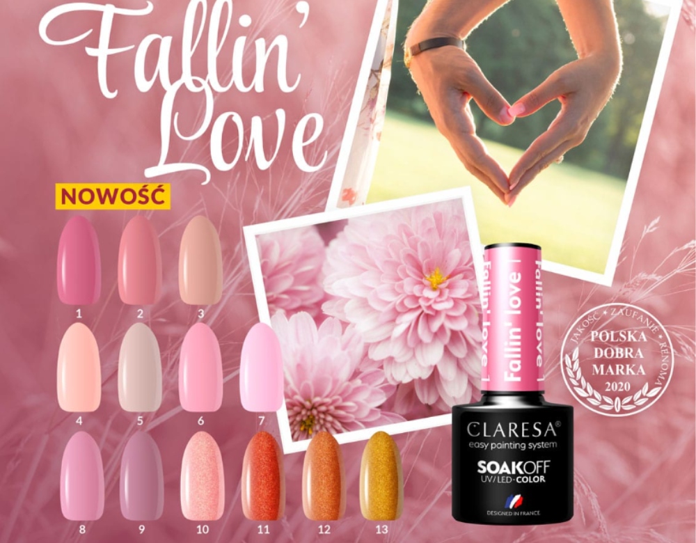 Claresa Zestaw Kolekcja Lakier Hybrydowy Fallin'love_ 1-13