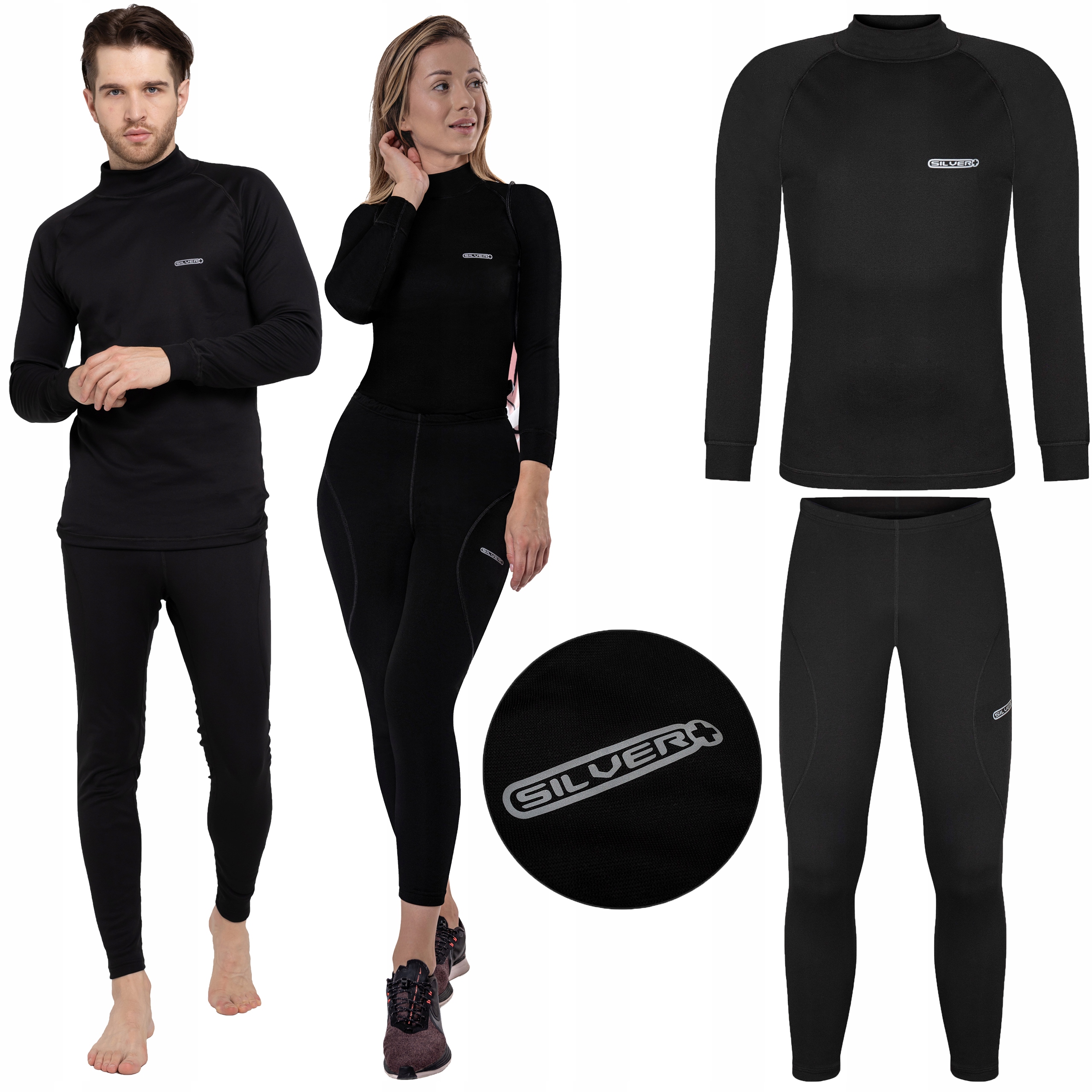 BIELIZNA TERMICZNA MĘSKA KOMPLET XXL CIEPŁA Z MESZKIEM NANOSREBRO SILVER+