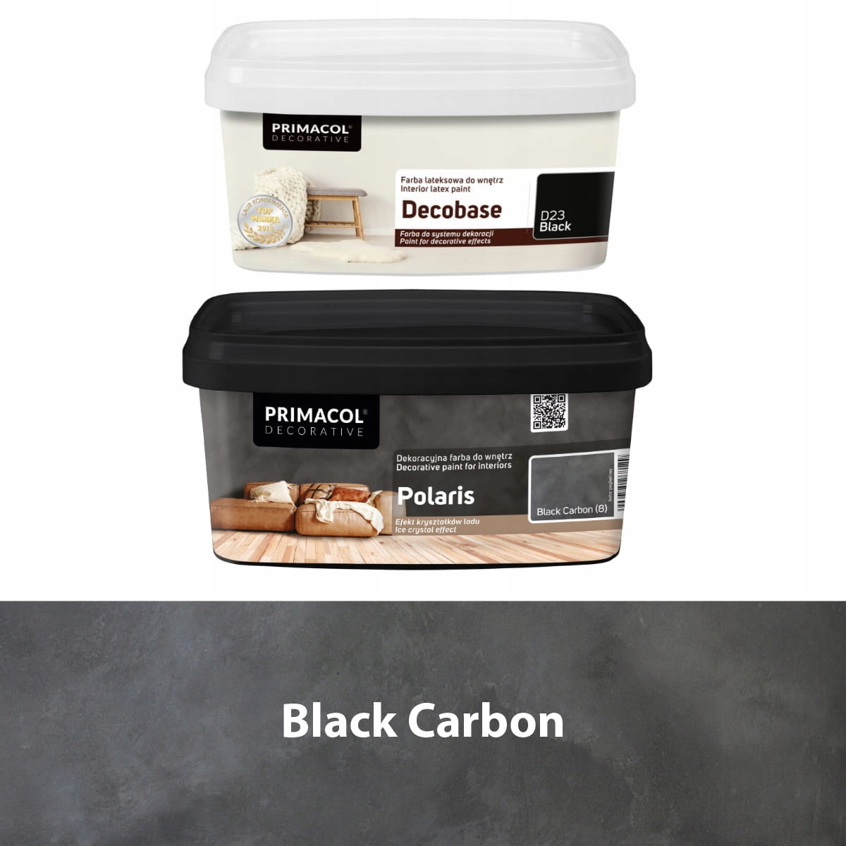 

Zestaw Farba dekoracyjna Polaris -Black Carbon 1l