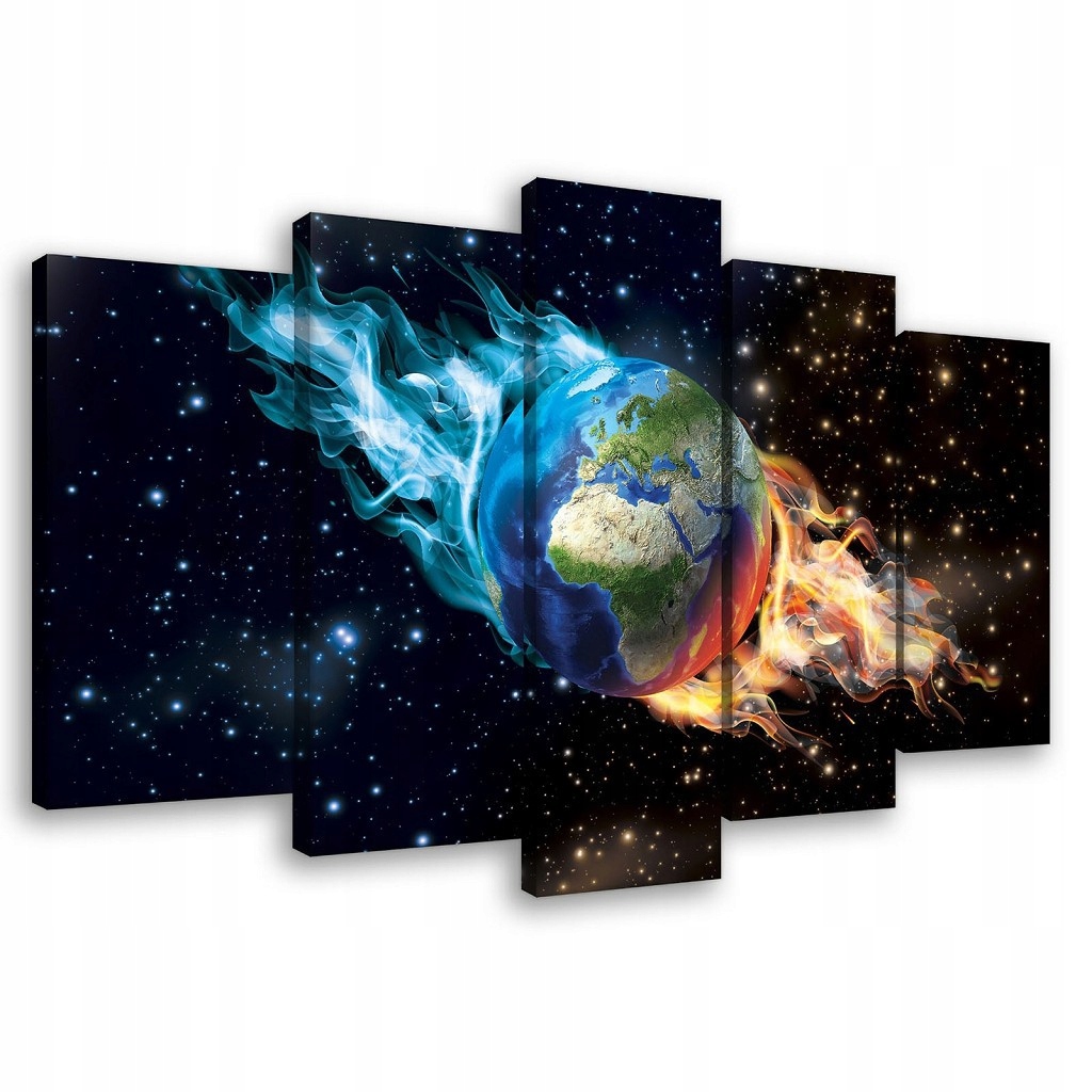 Obraz 100x60 Vesmír Země energie plamen hvězdy galaxie abstrakce
