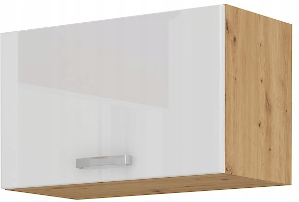 Kuchyňská skříňka 60 horní „okapová“ výklopná. Bílý lesk Dub Artisan.