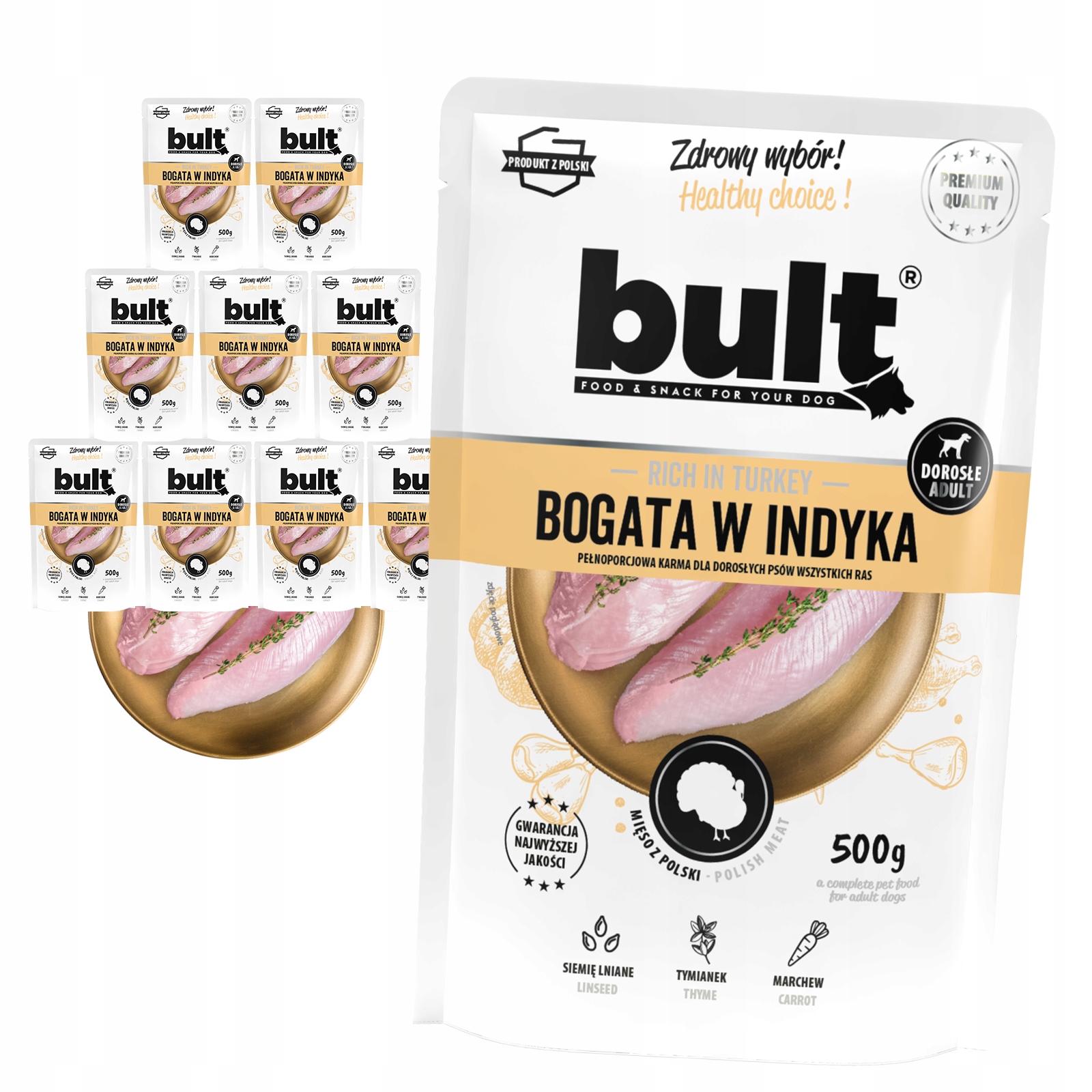 Bult vlhké krmivo pro psy Krůta sáček 10x500 g