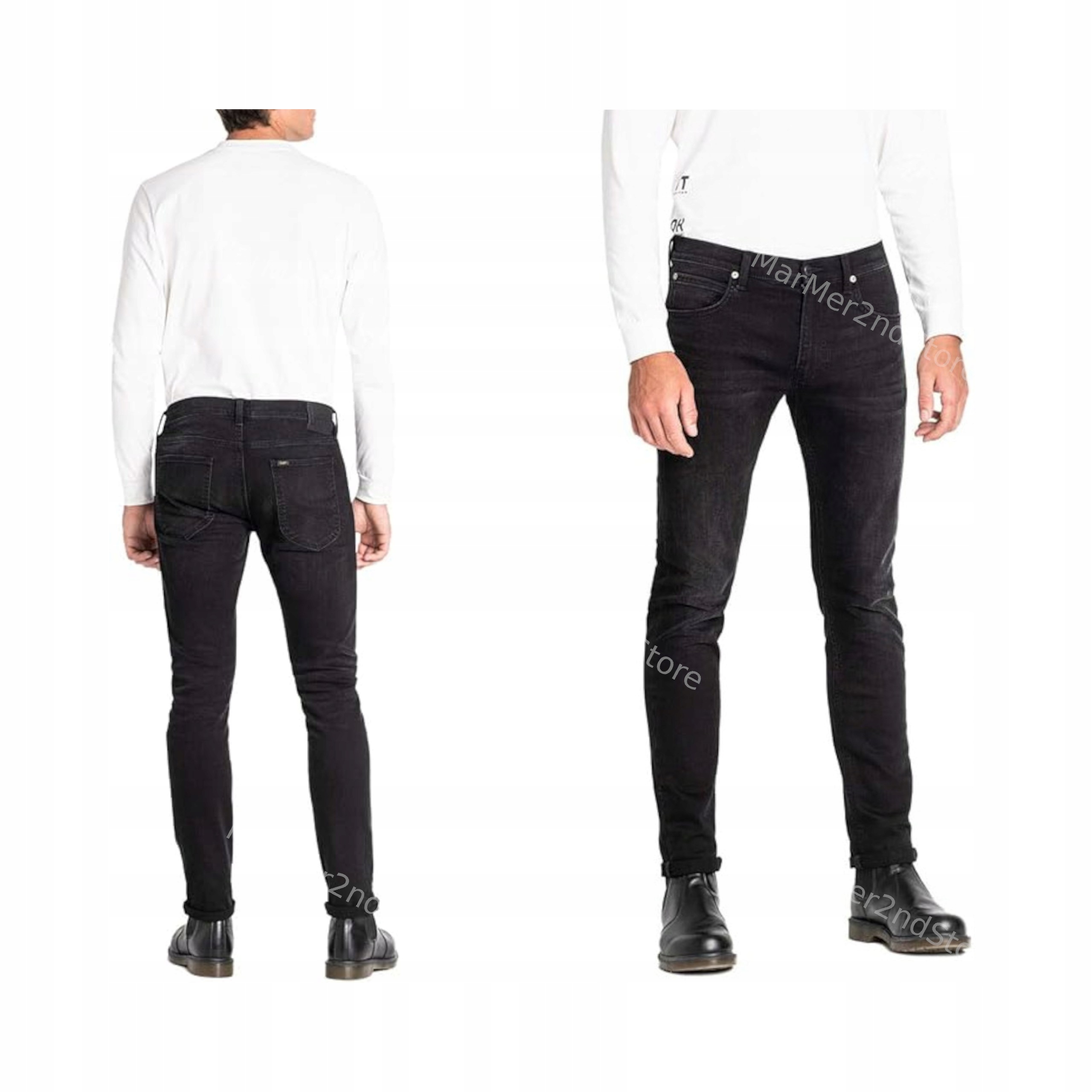 Pánské Džíny Lee Luke Slim Fit Bavlněné Trubičky Černé 31/32