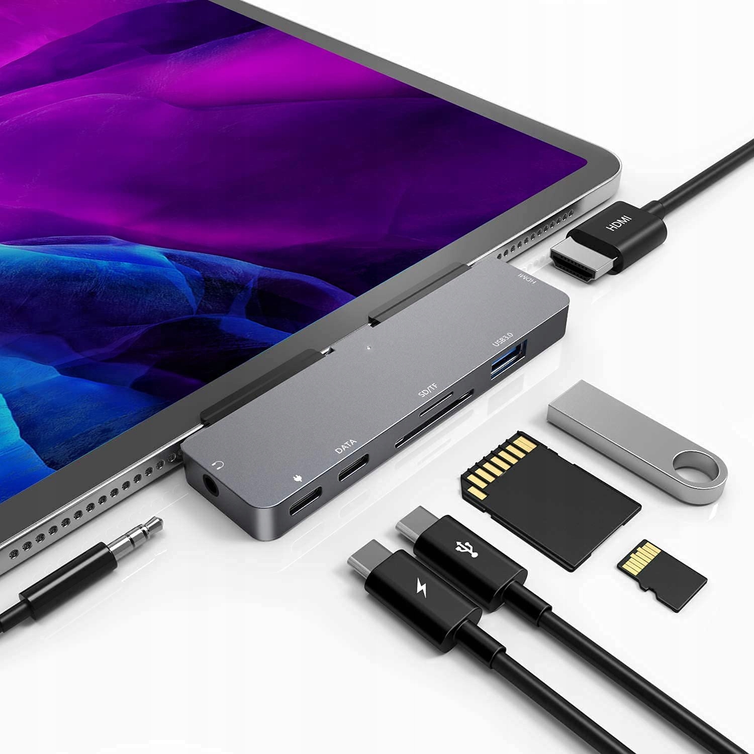 Ipad Pro Hub 7w1 Usb-c Usb 3.0 Sd/tf Pd Port Premium