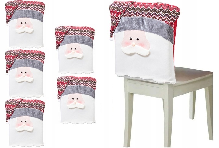 Potahy Na Vánoční Křesla 6 kusů Vánoce Svatý Mikuláš