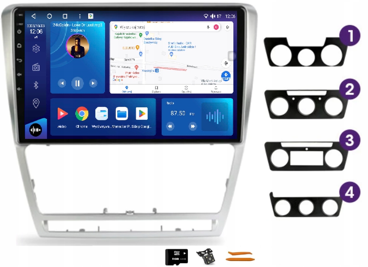 Rádio Android Navigácia M8120 Qled Carplay Lte Gps Škoda Octavia 2 04-13