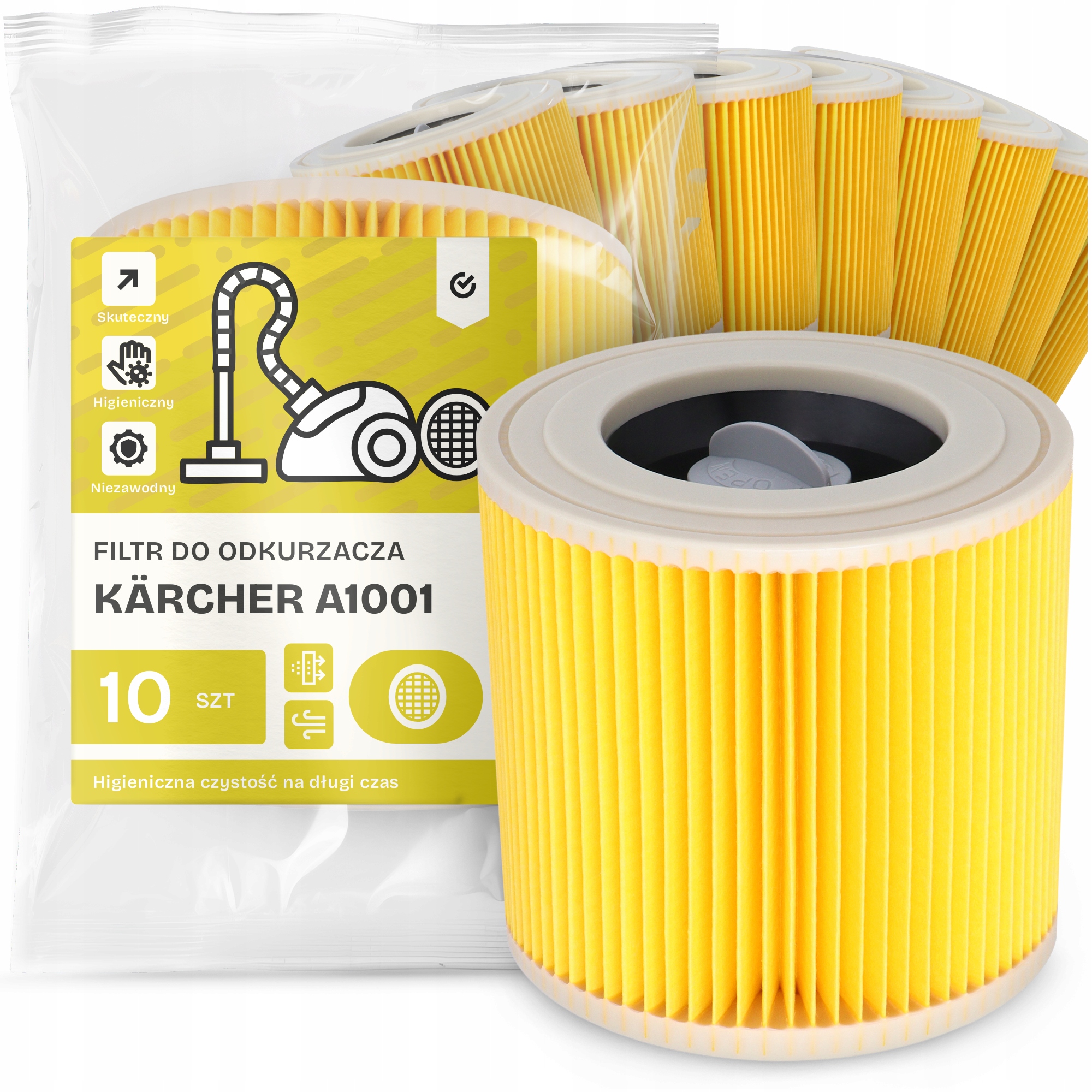 10 x Filtr Pro Vysavač Kärcher A1001 Vzduch Výkonný Náhradník Em-w
