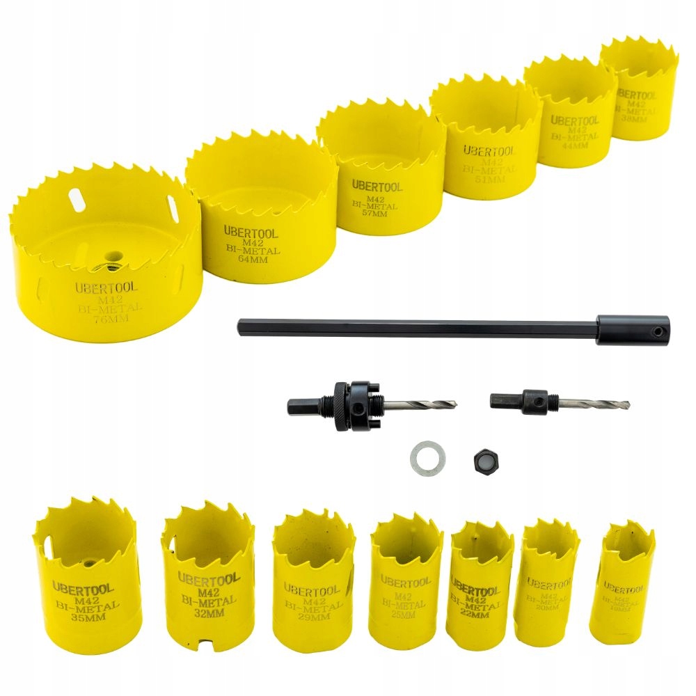 Zestaw Otwornic Bi-metal M42 Do Metalu Drewna 19-76MM Ubertool
