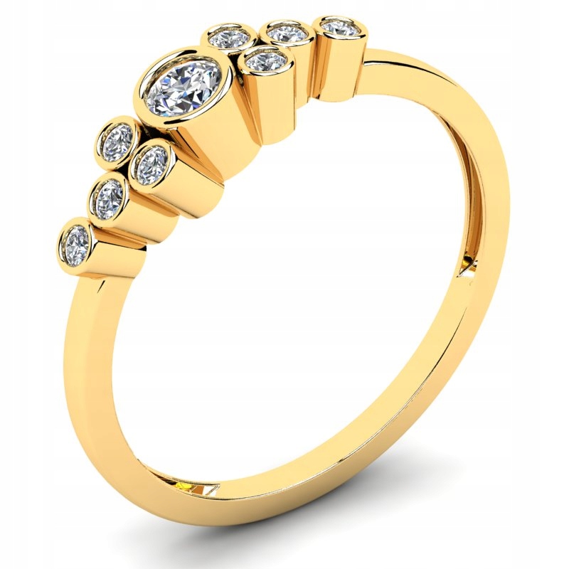 

Pierścionek Złoty Z Białym Topazem I Brylantami