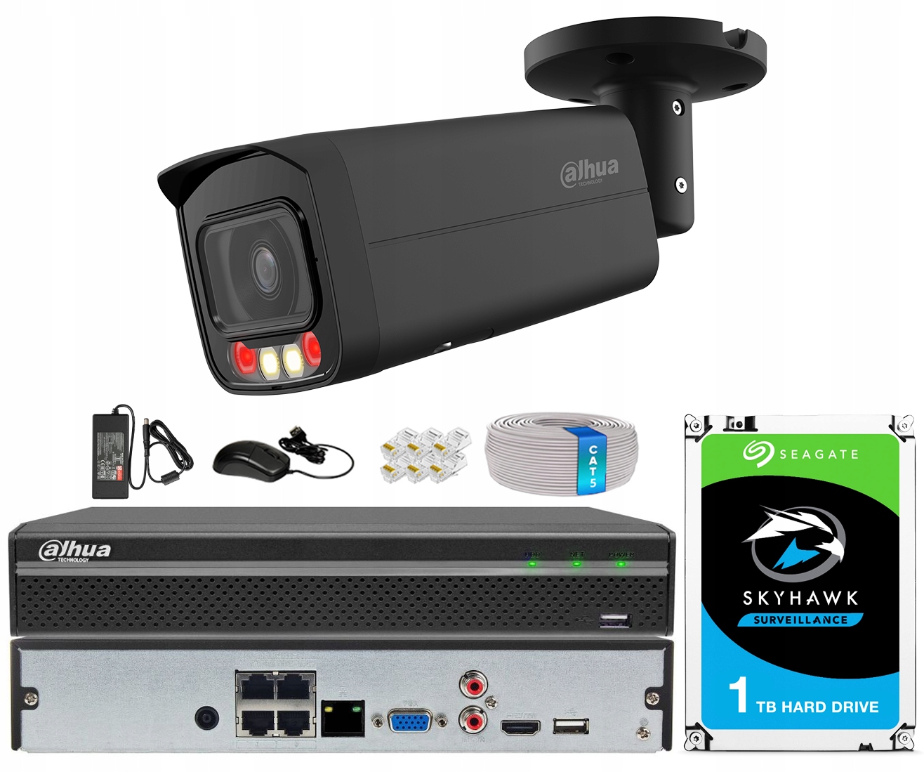 Sada na monitorovanie Ip Dahua 4Mpx kamera IPC-HFW2449T-AS-IL-0360B-BLACK
