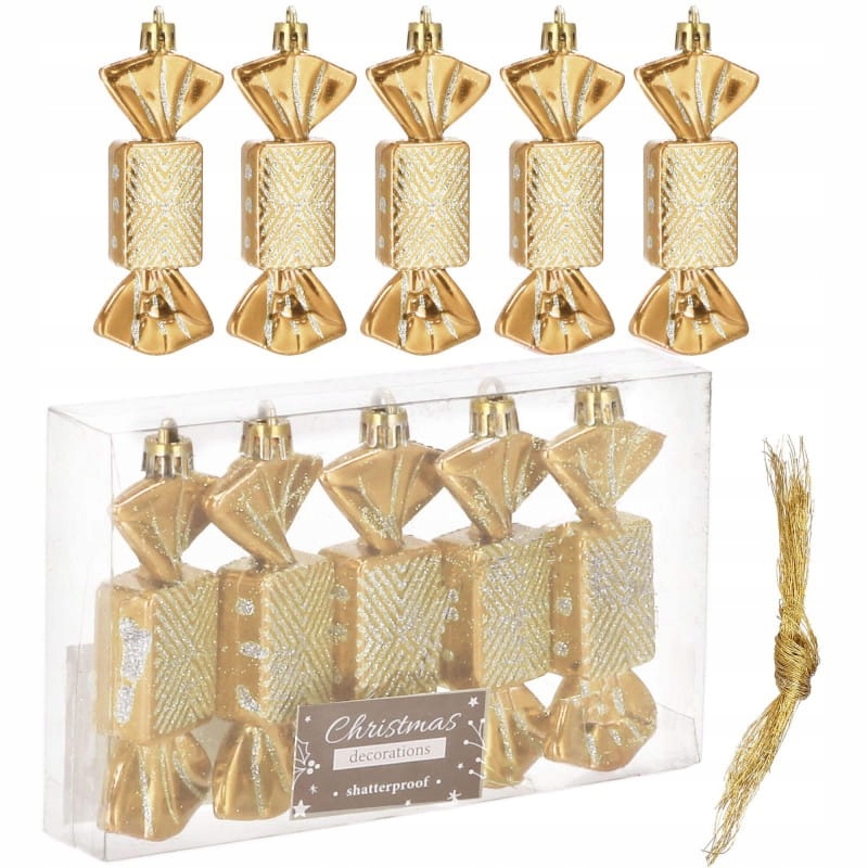 

Złote cukierki zawieszka choinkowa kpl. 5 szt.