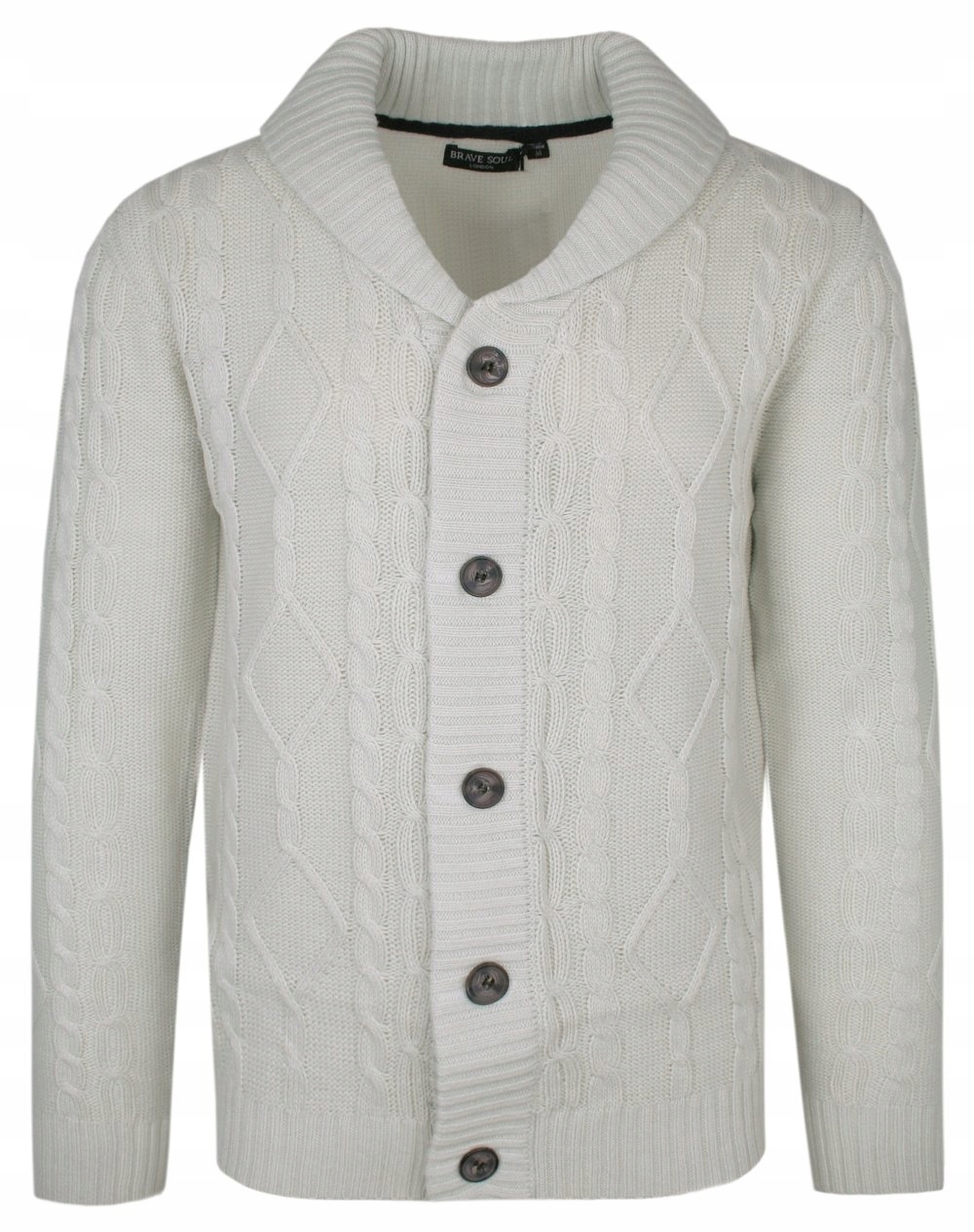 Pletený svetr na Knoflíky, Kardigan Slonová kost Brave Soul XL
