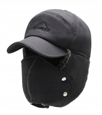 ZIMOWA CZAPKA Z DASZKIEM KOMINIARKA MASKA FUTERKO