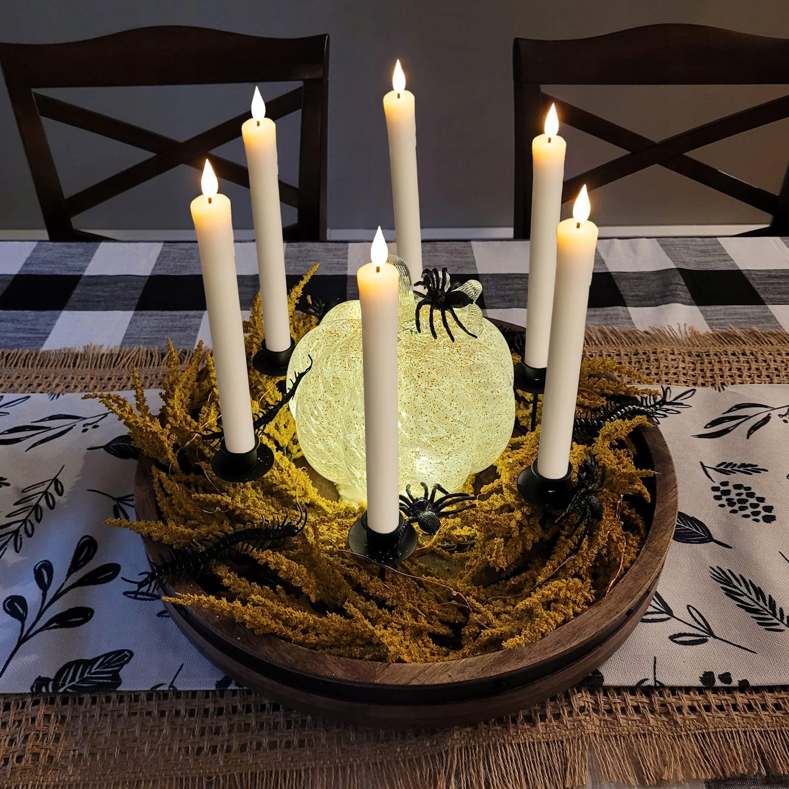 Świece Świeczki LED Stożkowe Woskowe Bezpłomieniowe Timer 6 szt 24,5cm Rodzaj oprawa