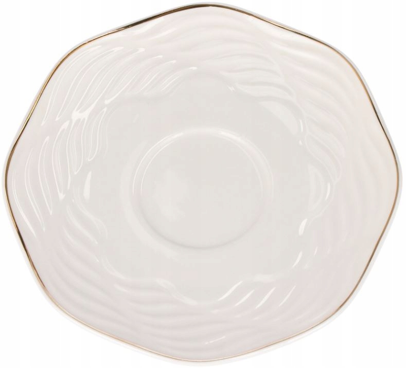 Filiżanka Białe komplet do Kawy Herbaty z Spodkiem i Złotym Zdobieniem Marka inna