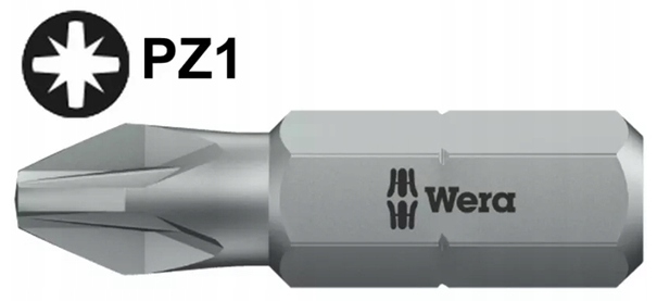 Bit PZ1 x 25 mm 1/4" křížový Pozidriv 855/1 Z 072080 Wera