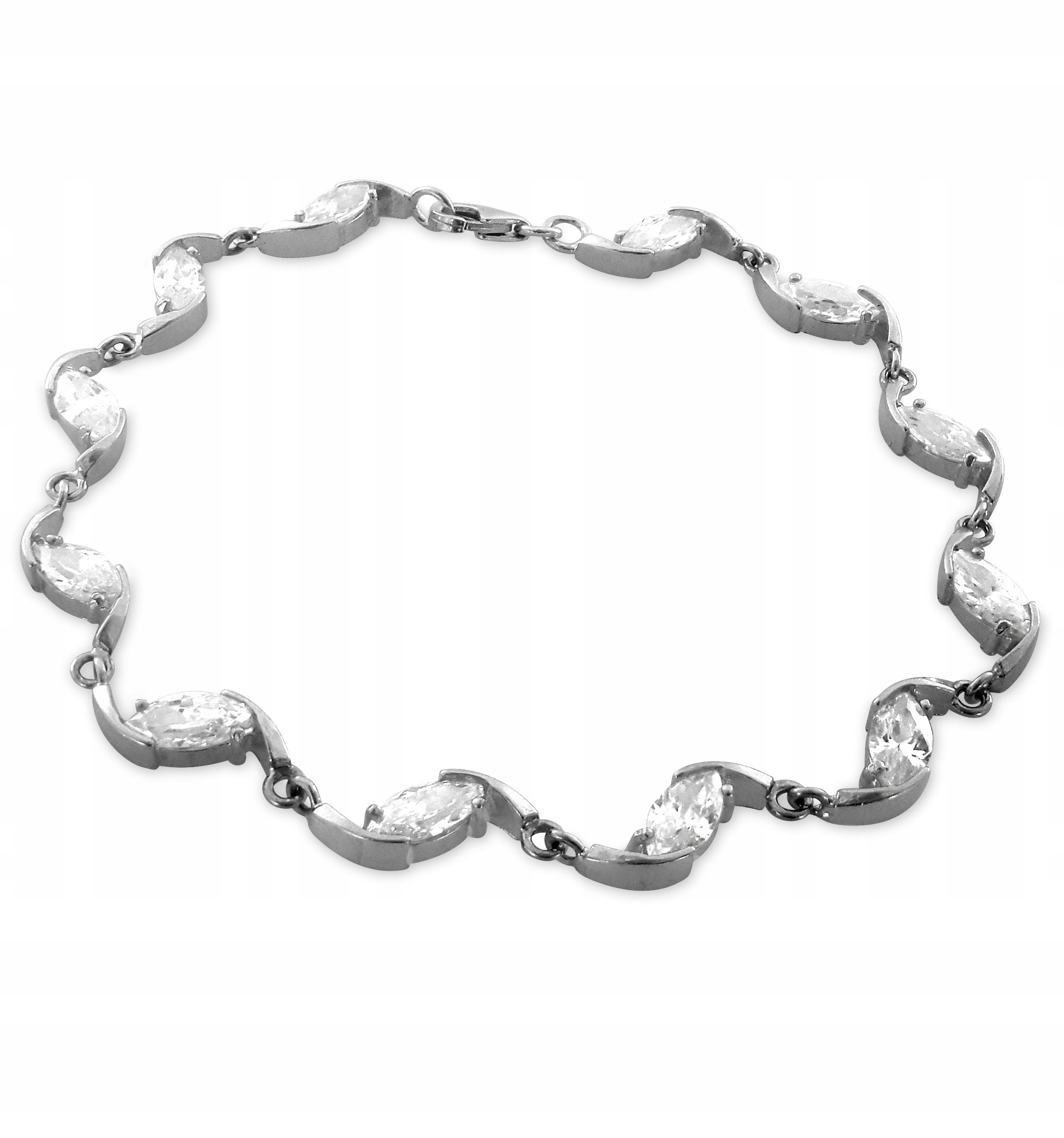 Stříbrný Náramek Se Slzami A Zirkony Stříbro 925