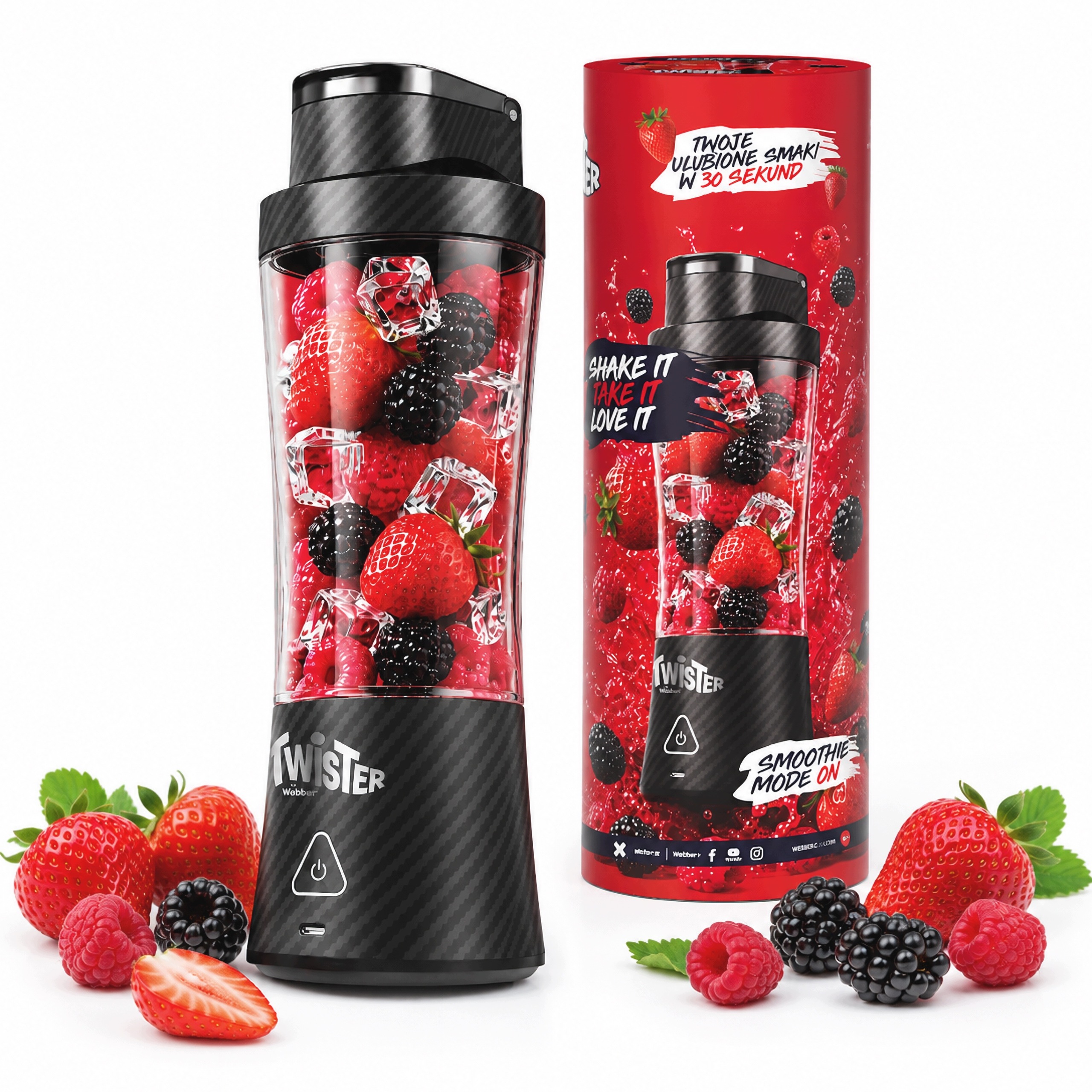 Osobní Bezdrátový Přenosný Mixér Webber Twister 370W 700ML Usb-c