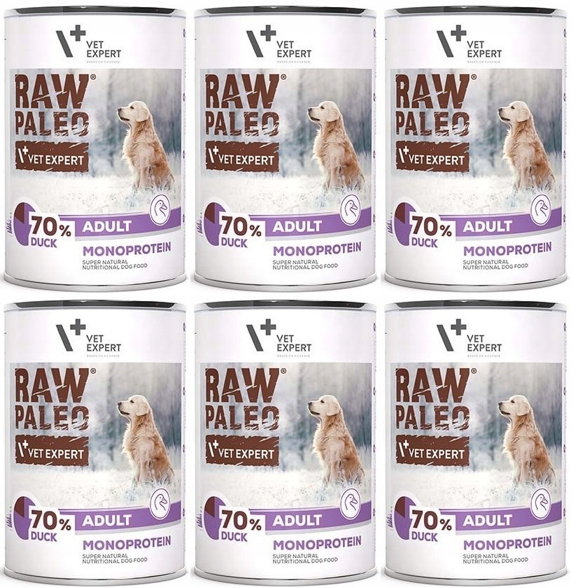 Levně VetExpert Raw Paleo Adult kachna 6 x 400 g