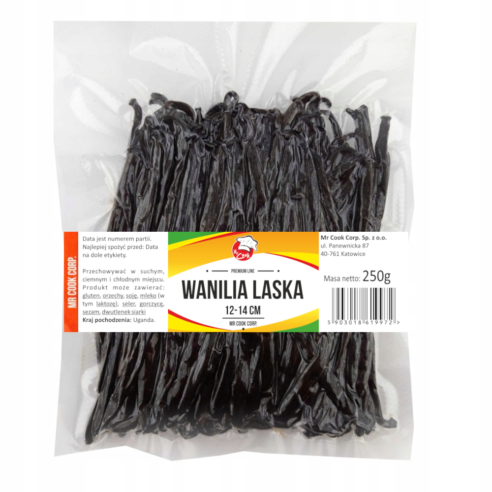 Wanilia Laski 250g 12-14cm Laska Wanilii Jakość