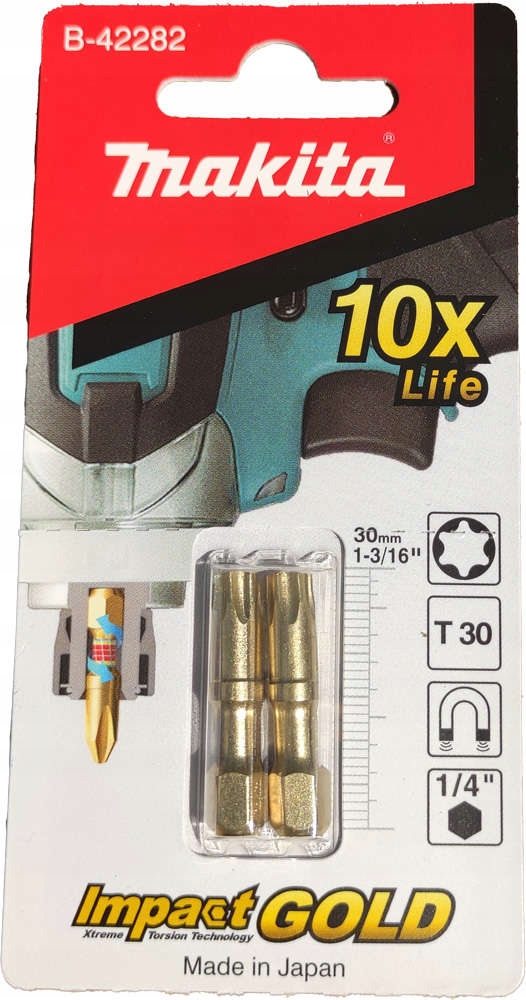 

Bity Udarowe T30 30MM Impact Gold Makita 2szt