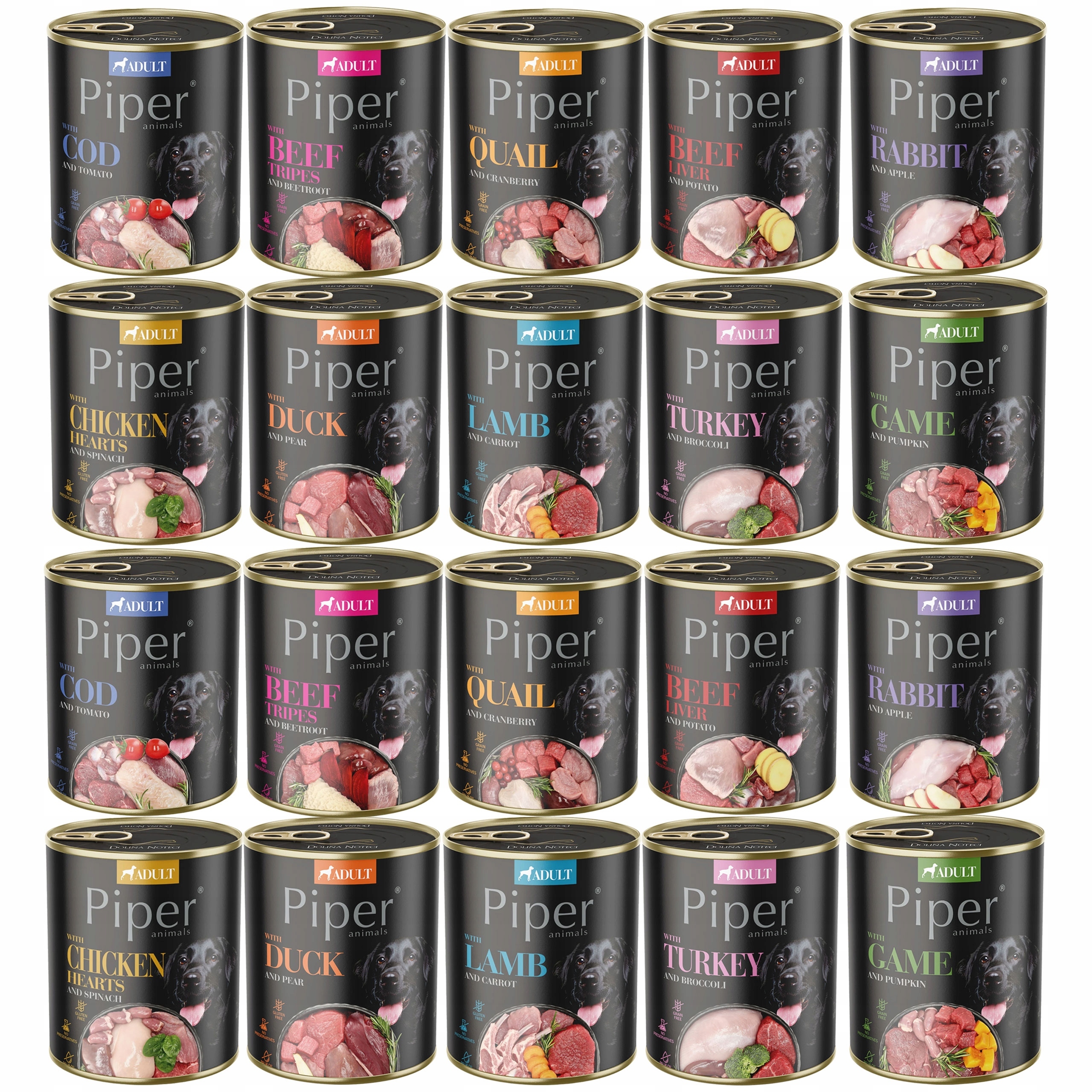 Levně MIX Krmiva Pro Psy Piper 800G 20 Kusů