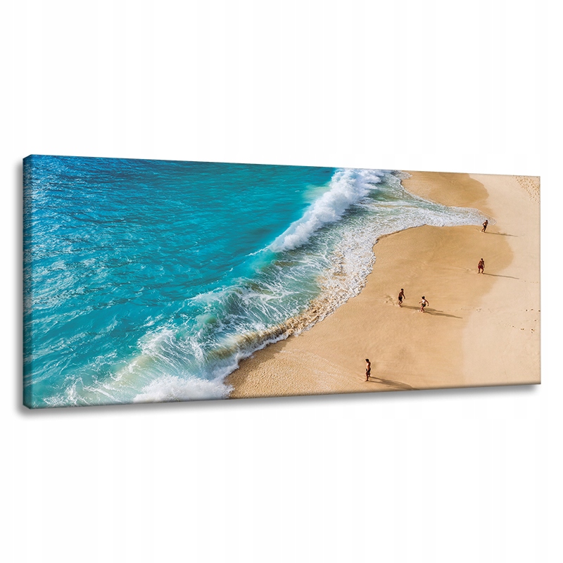 Obraz na plátně Lidé na pláži Zábava Dovolená Slunce Voda 120x60 cm