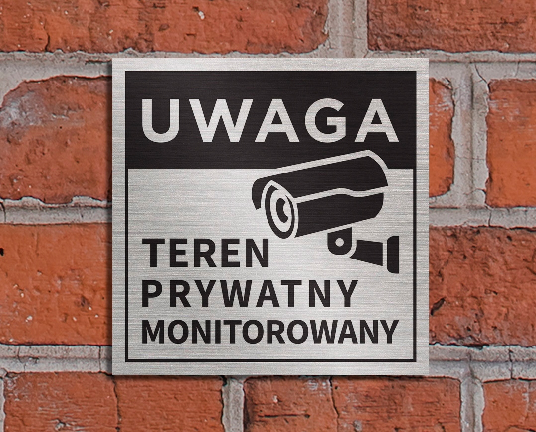 Tabliczka TEREN PRYWATNY MONITOROWANY 20x20 cm Marka inna
