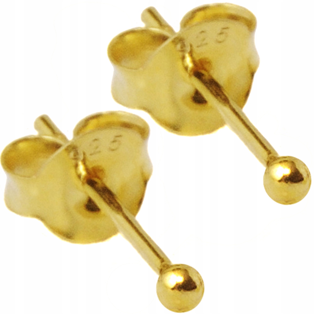 

Kolczyki kulki złocone 1,6 mm sztyfty srebro 0,925