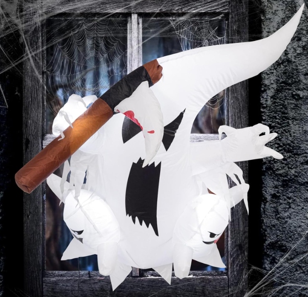 MaxEarn 4ft Halloween Nafukovací Duch s integrovanými Led dekoracemi