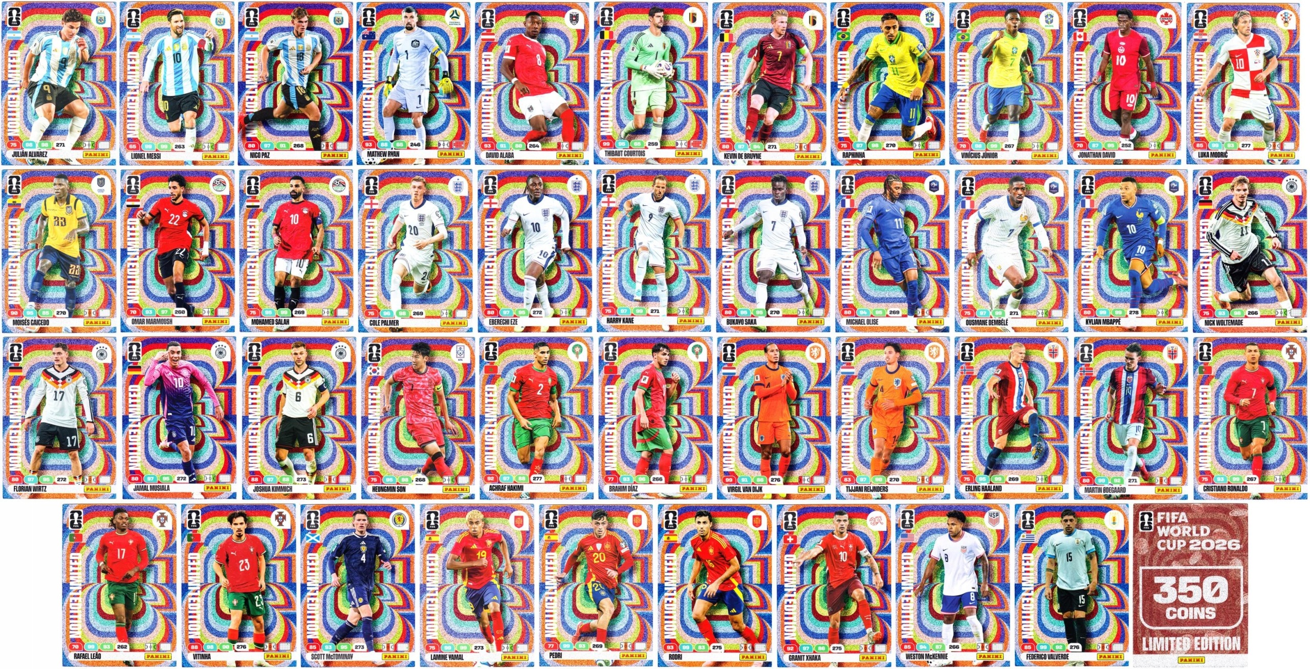 Panini Fifa World Cup 2026 Limited Edition Zestaw 43 Kart Yamal Ronaldo
