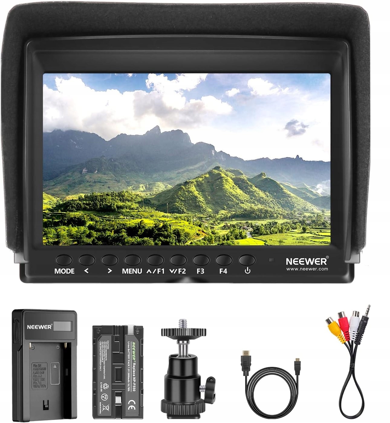 MONITOR PODGLĄDOWY NEEWER F100 7 " MONITOR POLA KAMERY WSPOMAGANIE WIDEO Rozdzielczość (px) inna