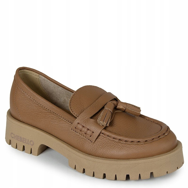 Chebello 2821 Hnědé Kožené Mokasíny 36