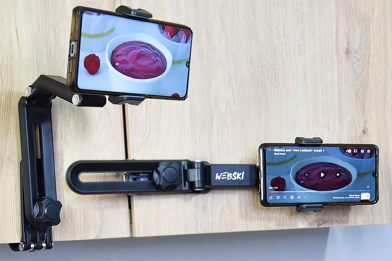 UCHWYT STATYW HOLDER NA TELEFON SMARTFON NA BIURKO BLAT SZAFKĘ REGULOWANY Marka Webski