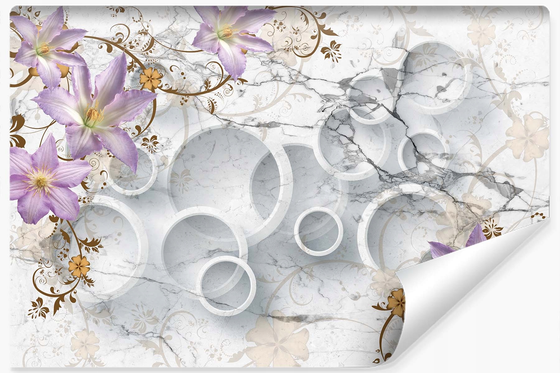 Dekorativní fototapeta Květiny Mramor 3D vzor 450x300