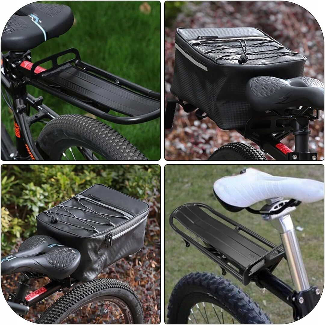 TYLNY BAGAŻNIK ROWEROWY ZE STOPU ALUMINIUM REGULOWANY BAGAŻNIK ROWEROWY MTB Kolor dominujący czarny