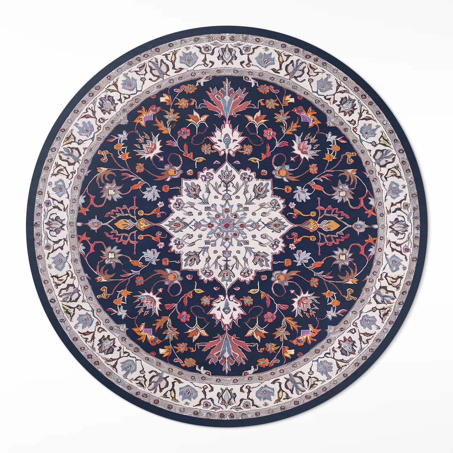 Okrúhly vinylový Behúň Vintage, dekoratívny vzor v starom štýle ⌀ 120 cm