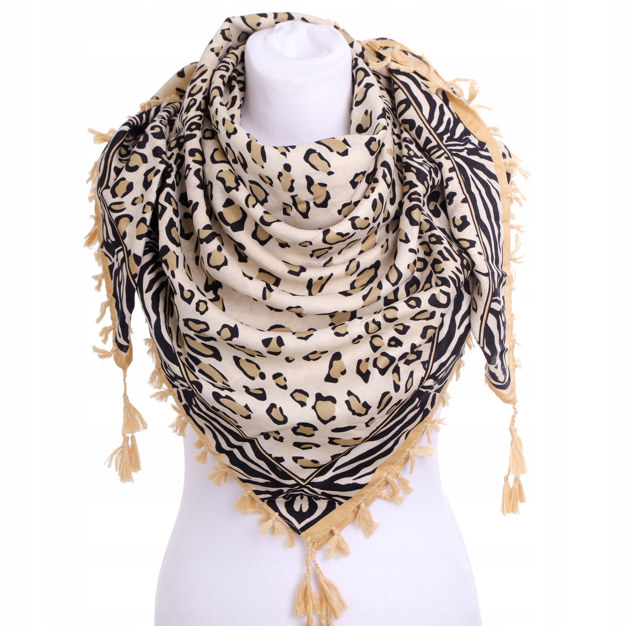 Chusta damska szal apaszka z frędzlami