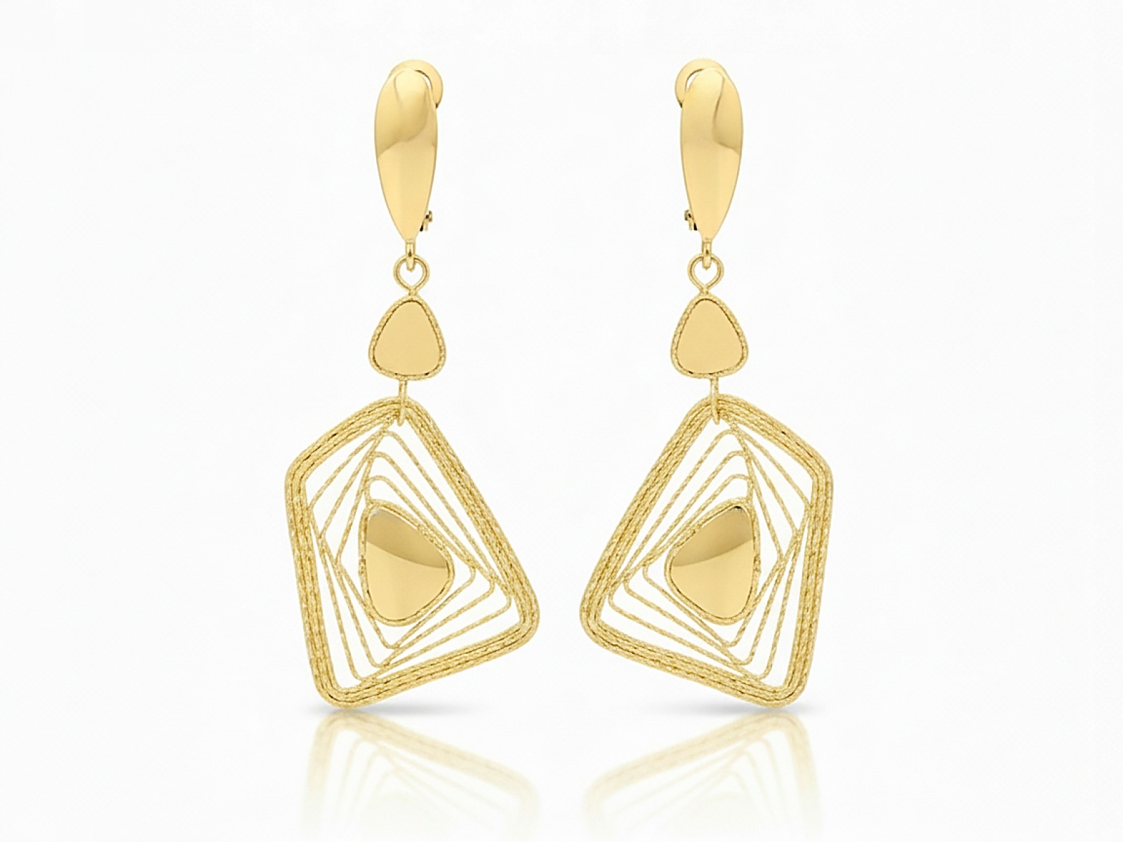 Lesklé náušnice zlaté velké dlouhé ažurové ryzost 585 jsou ideální jako dárek