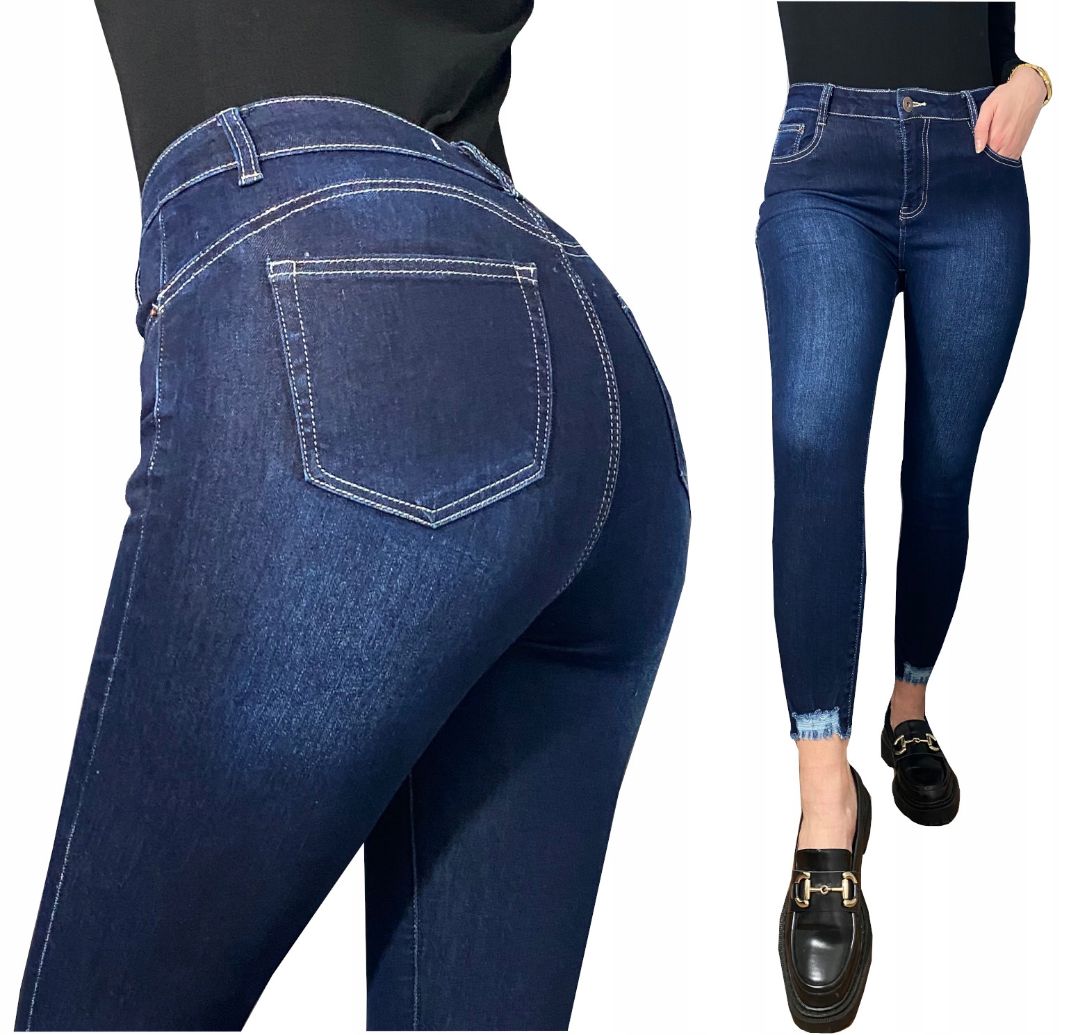 

Spodnie Damskie Jeansy Modelujące Push Up 36 S