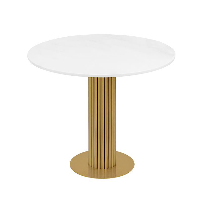 Stół Do Salonu Stylowy Glamour biały marmur 80 cm