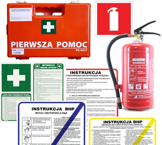 Hotová střední sada pro firmy Lékárnička K10, Hasicí Přístroj 4 kg, Ins