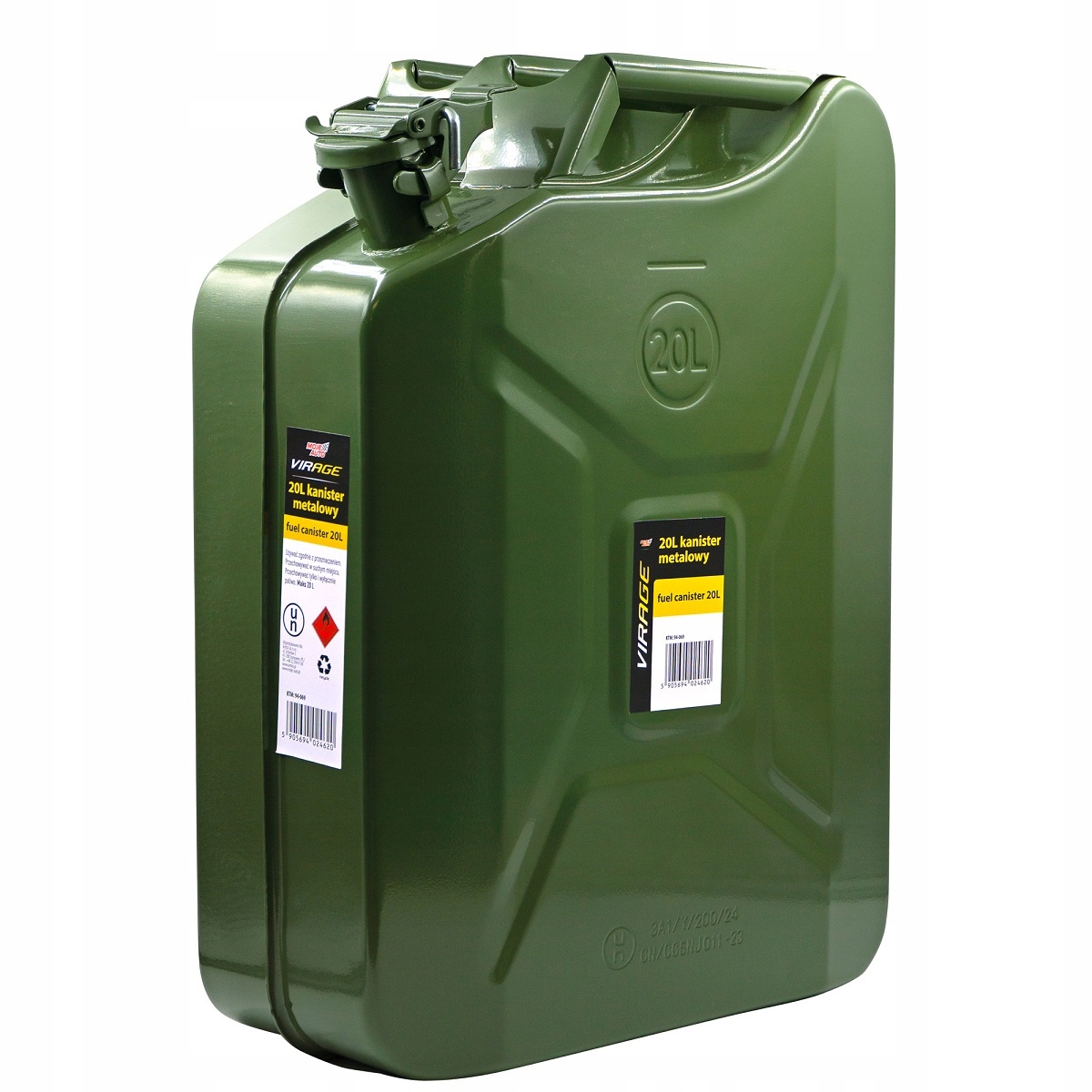 Kanister Metalowy Do Paliwa 20L Pasuje Lejek Metalowy 94-070 Amtra