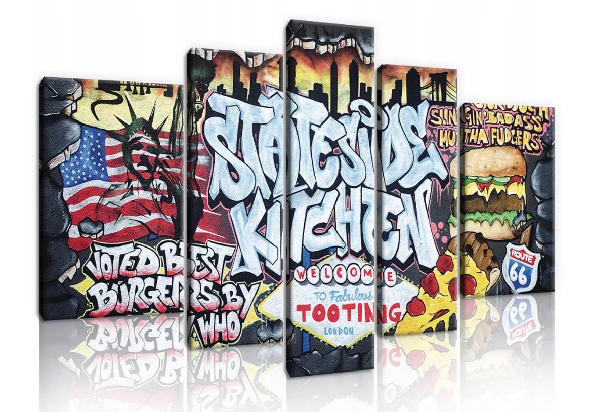 Obraz 170x100 Graffiti street art urban New York Londýn kuchyňa Usa Route