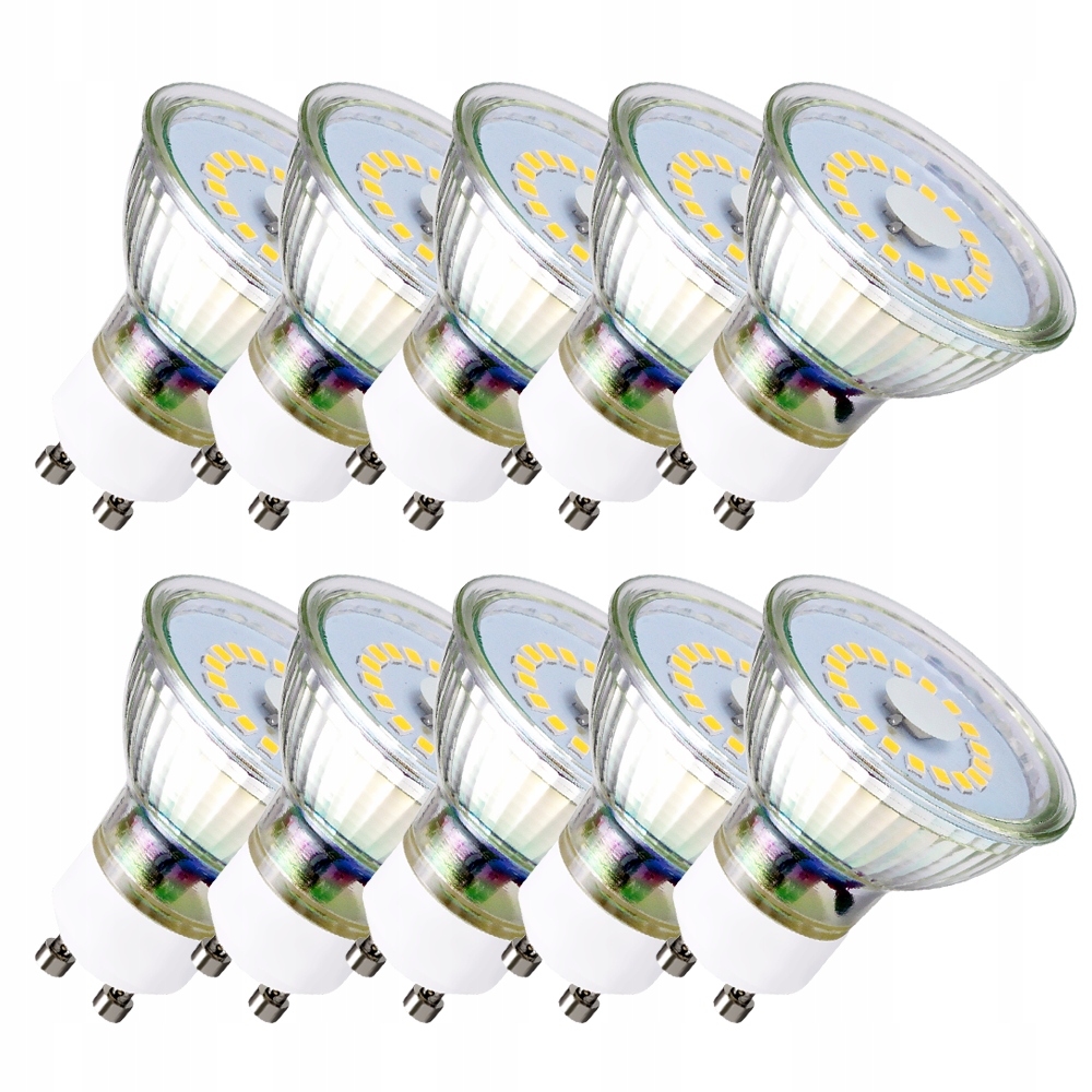 

10 x Żarówka Led GU10 5W=40W Szkło Premium 6400K