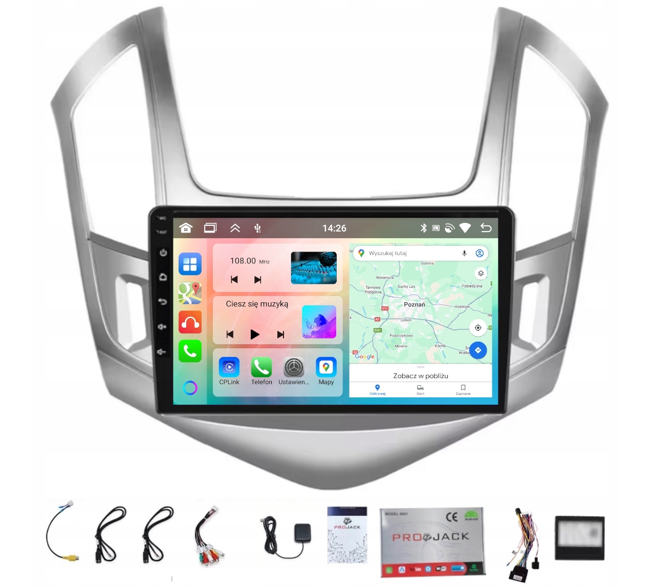 Rádio Navigácia Gps Android Chevrolet Cruze 2012-2015 Carplay 6GB Ram 128GB Pamäť
