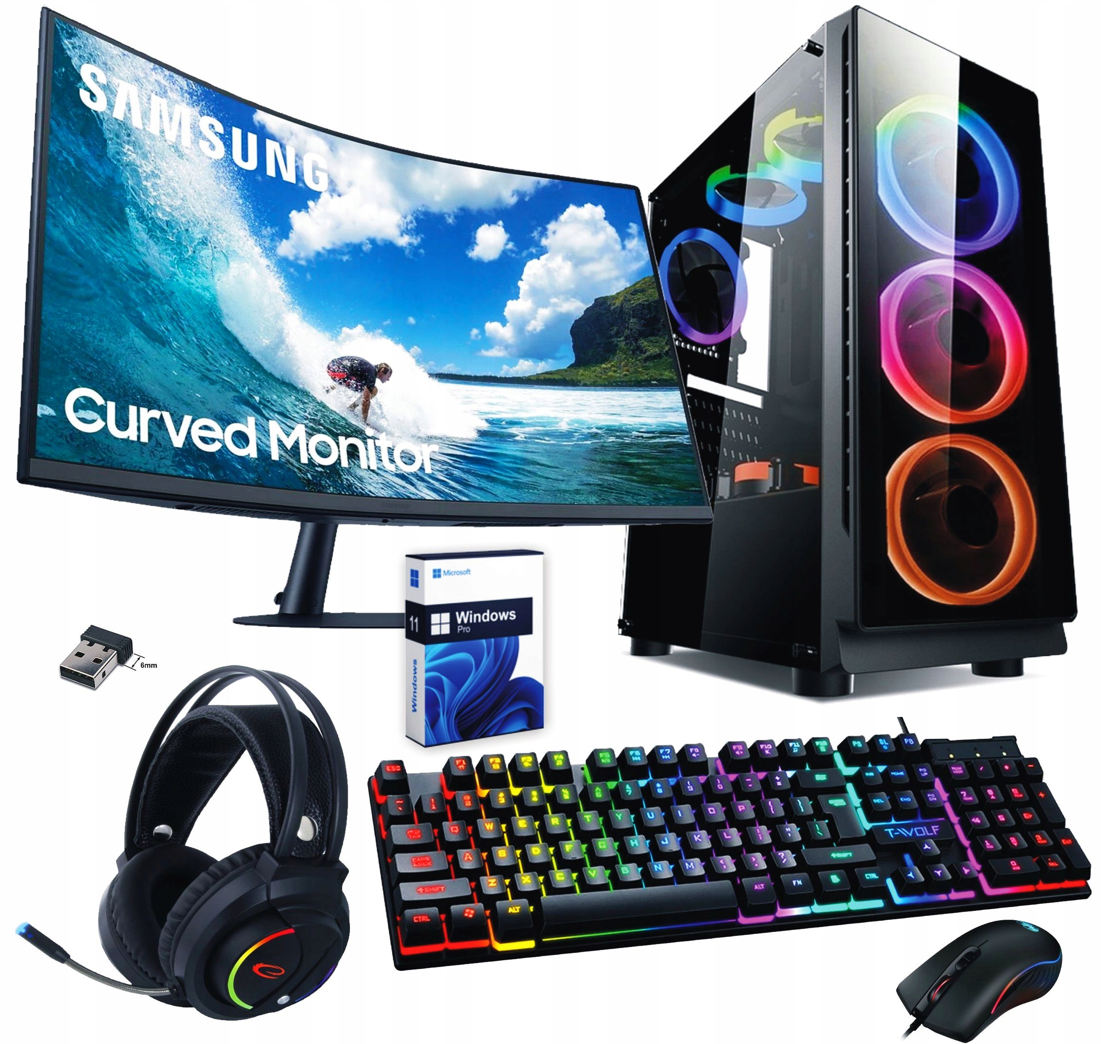 Komputer Gamer R9 RTX3060|16GB|512GB|LED 24|Win11