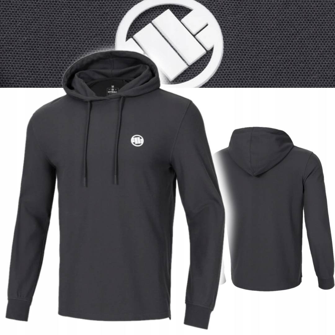 Pitbull Pánská Tenká Mikina S Kapucí Rockey Longsleeve Grafitová XL