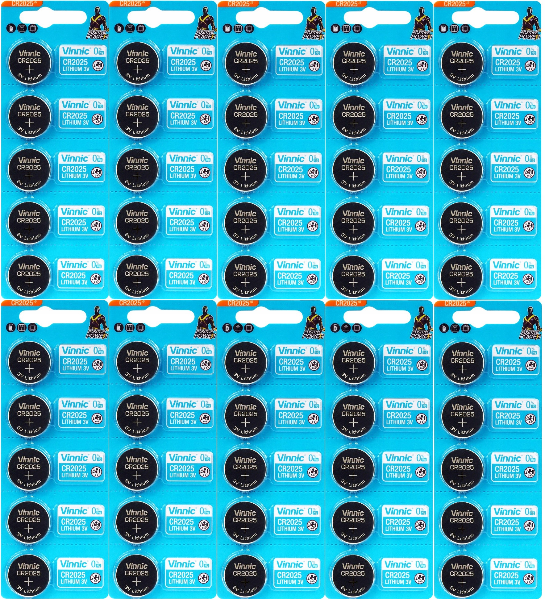 50x Bateria Litowa Baterie Vinnic CR2032 DL 2032