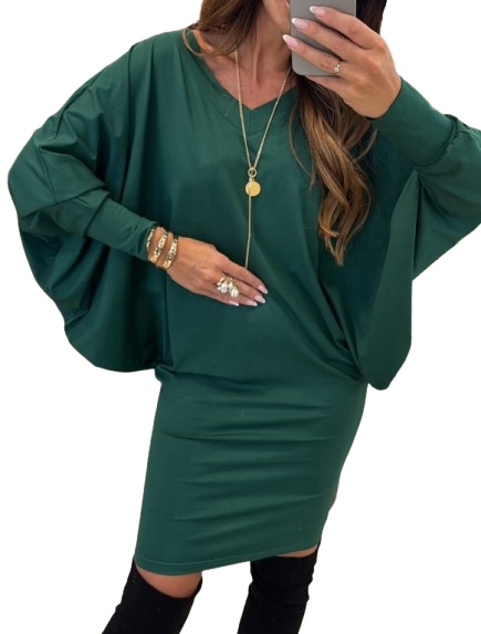 Šaty netopýr s výstřihem By O La La 38 M